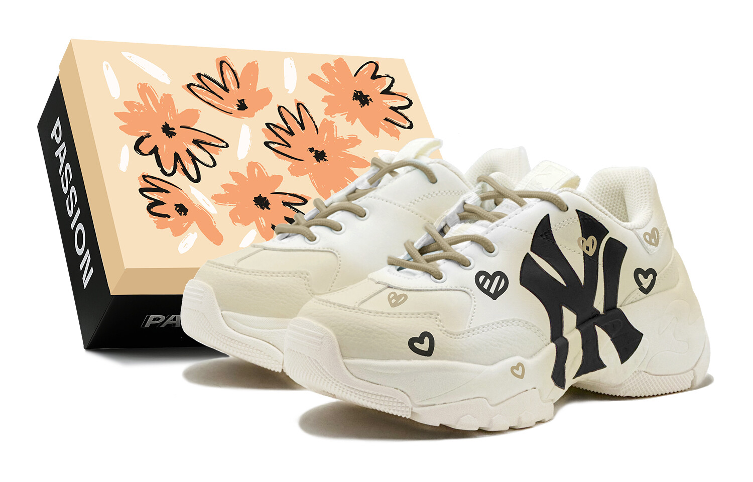 

Кроссовки MLB Big Ball Chunky Chunky Sneakers Unisex Low-top Beige, хаки