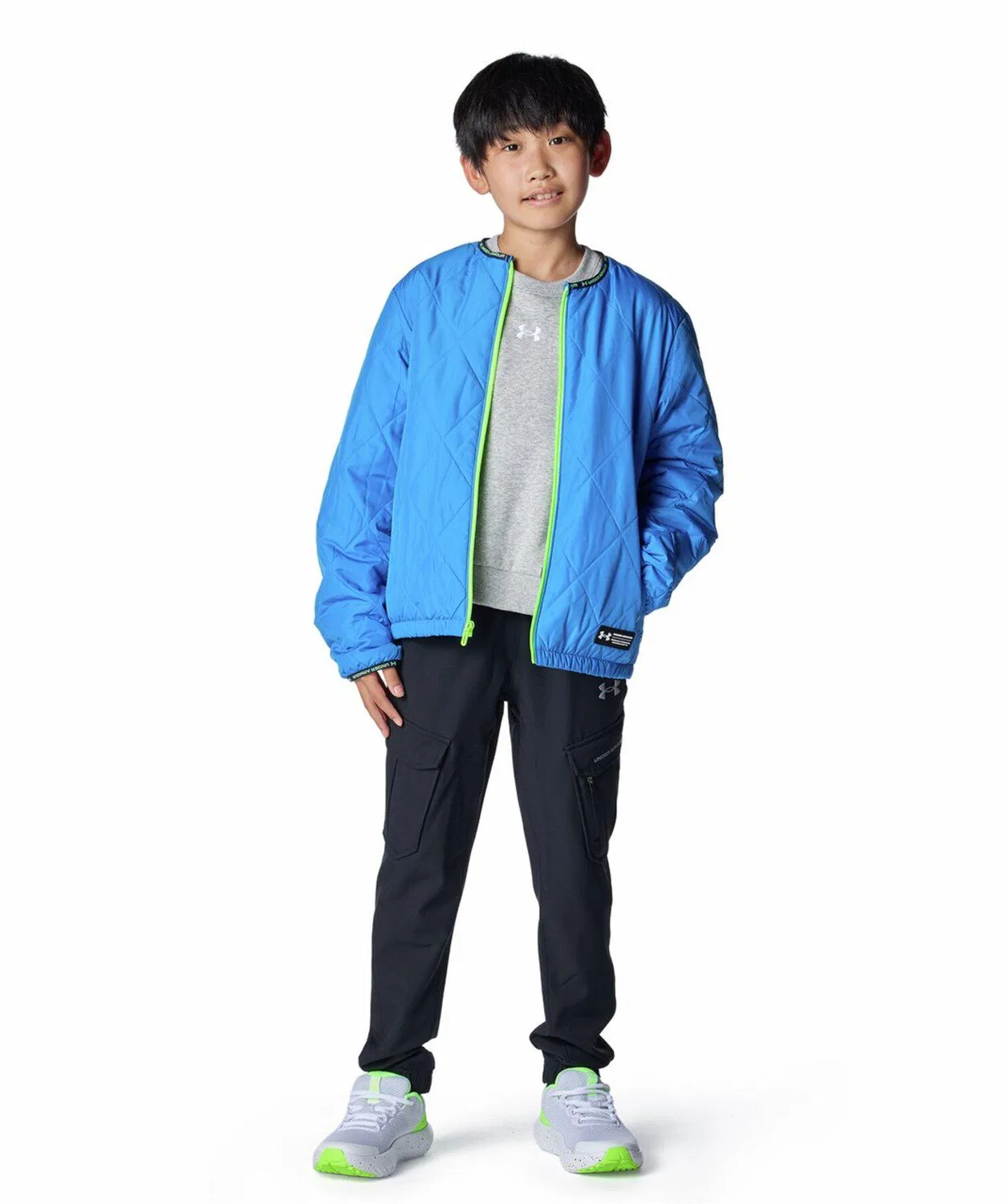 Куртка пуховая UA Quilted Puffer для детей, синяя — фото 3