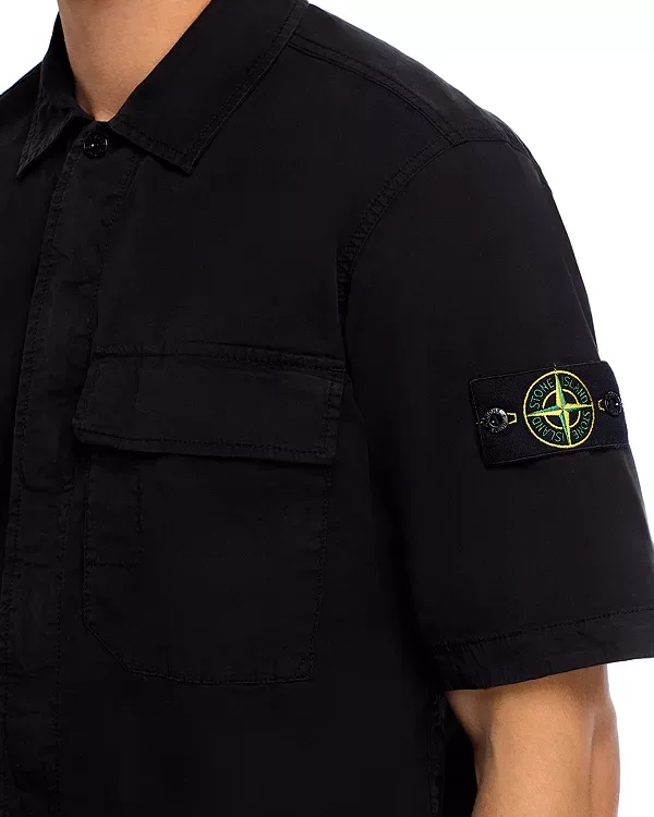 Рубашка Camicia corta Stone Island, Black — фото 4