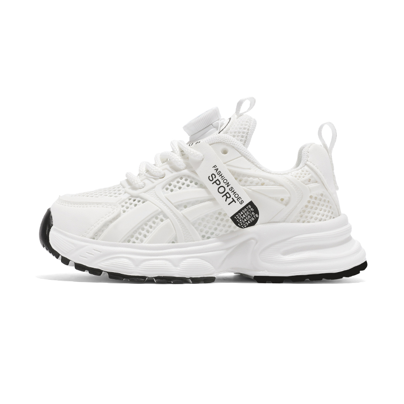 

Кроссовки для бега для детей с низким верхом, амортизирующие, износостойкие, с отскоком, легкие Yi Jiabao, белый