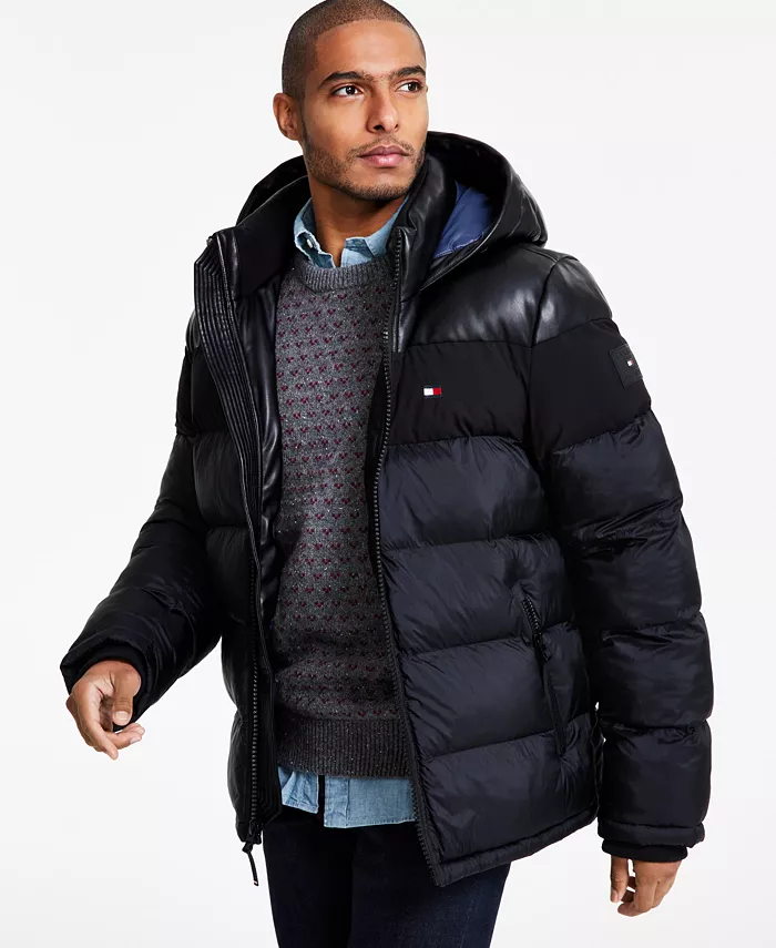 

Мужской стеганый пуховик Tommy Hilfiger, комбо черный