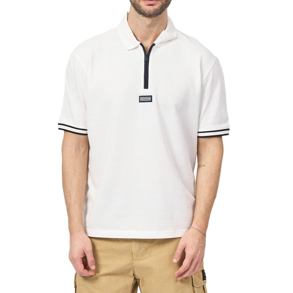 

Armani Exchange Мужская белая рубашка поло AE, Белый, Armani Exchange Мужская белая рубашка поло AE