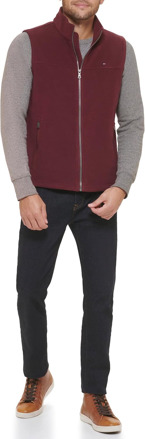 Легкий мужской жилет Tommy Hilfiger Polar Fleece, Burgundy — фото 2