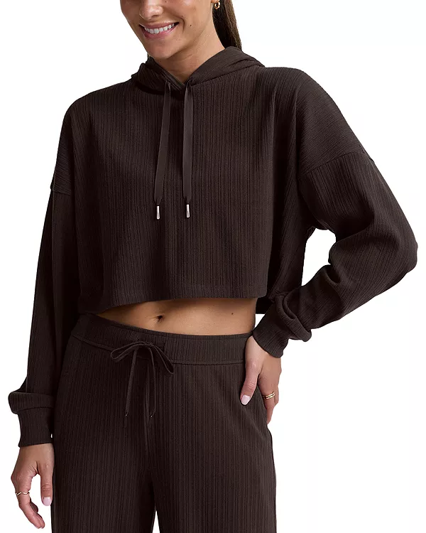 

Хлопковая толстовка с ребристой текстурой, обеспечивающая комфорт и дыхание Beyond Yoga, коричневый