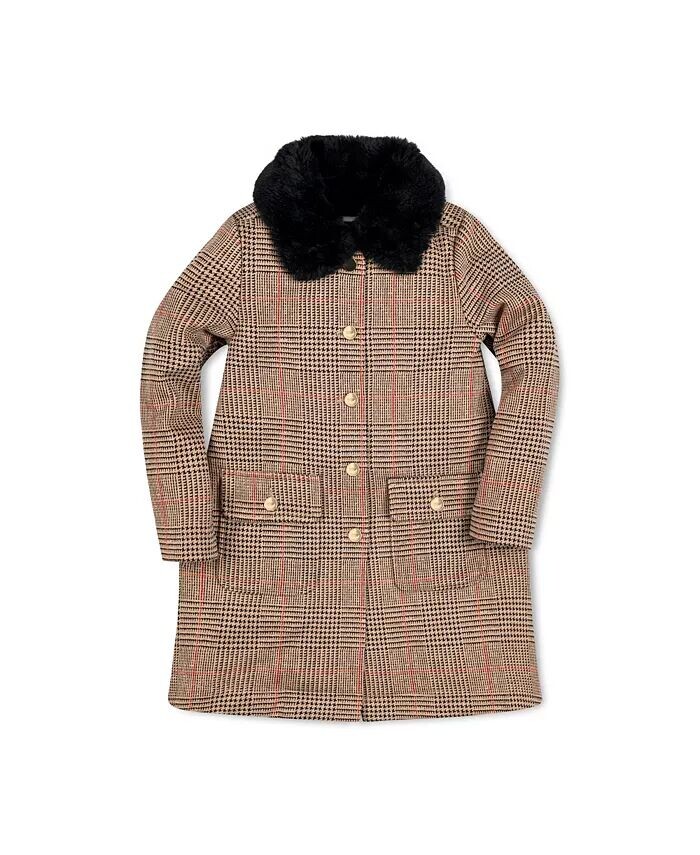 

Флисовое свободное пальто с воротником для девочек Hope & Henry, коричневый