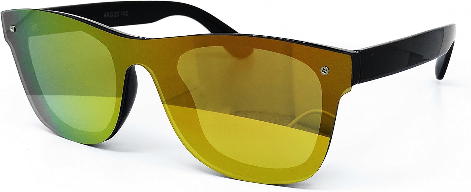 

Солнцезащитные очки 1257 с плоской верхней частью, обтекаемой формой, цельные, без оправы, с зеркальными линзами, для женщин и мужчин (цельные, без оправы, розовое золото) O2 eyewear, Rose Gold