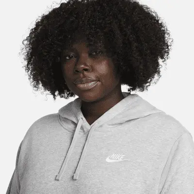 Толстовка Nike Sportswear Club Fleece, серый/белый — фото 4