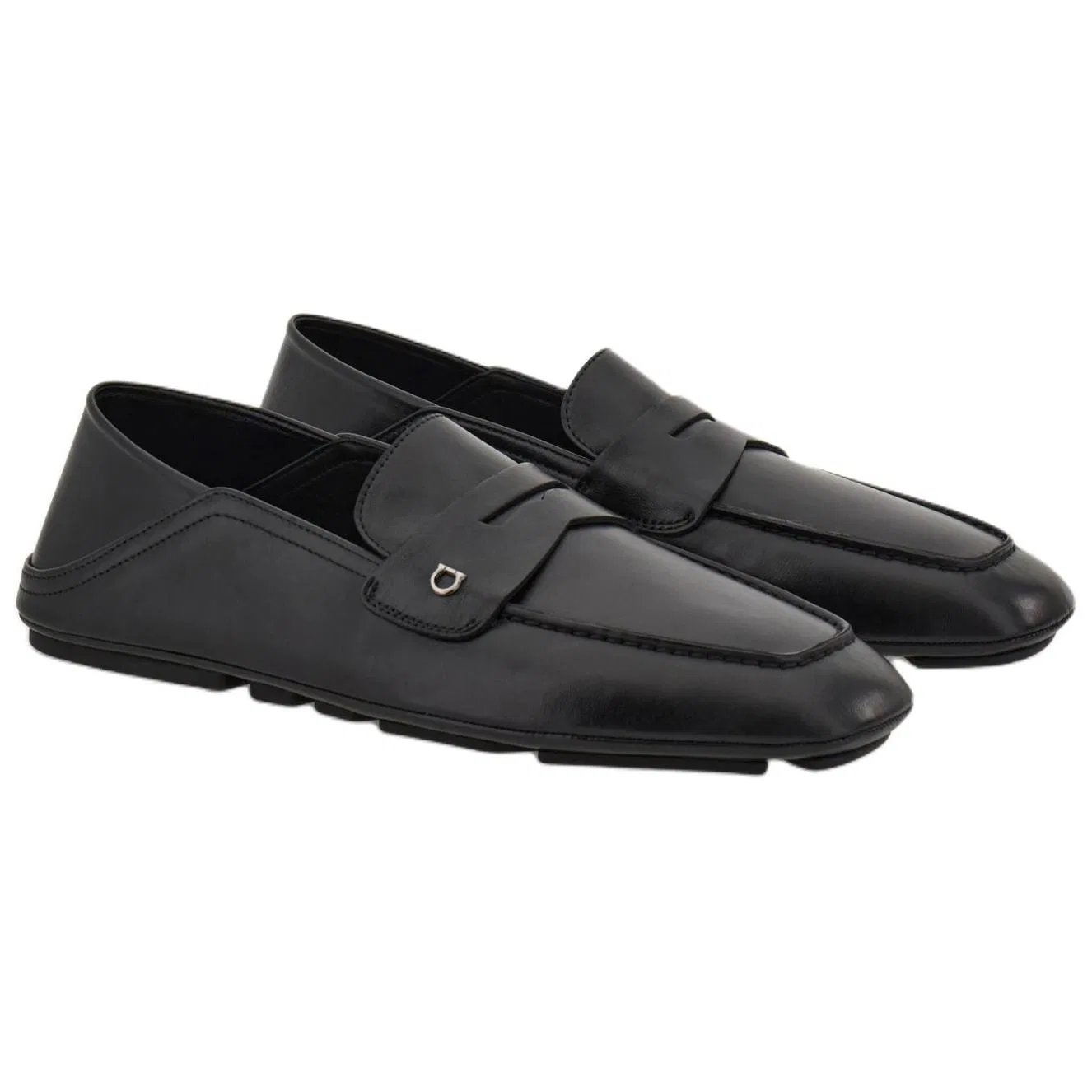 Лоферы Ferragamo Gancini Original Shoe Box Included черные — фото 4