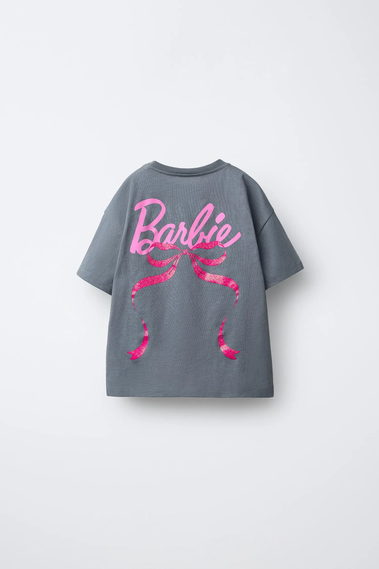 Футболка с бантом barbie mattel Zara, антрацитово-серый — фото 2
