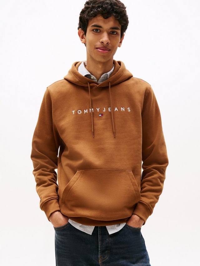 

Толстовка Tommy Jeans с линейным логотипом вышивкой и карманом кенгуру Tommy Hilfiger, Pecan Nut