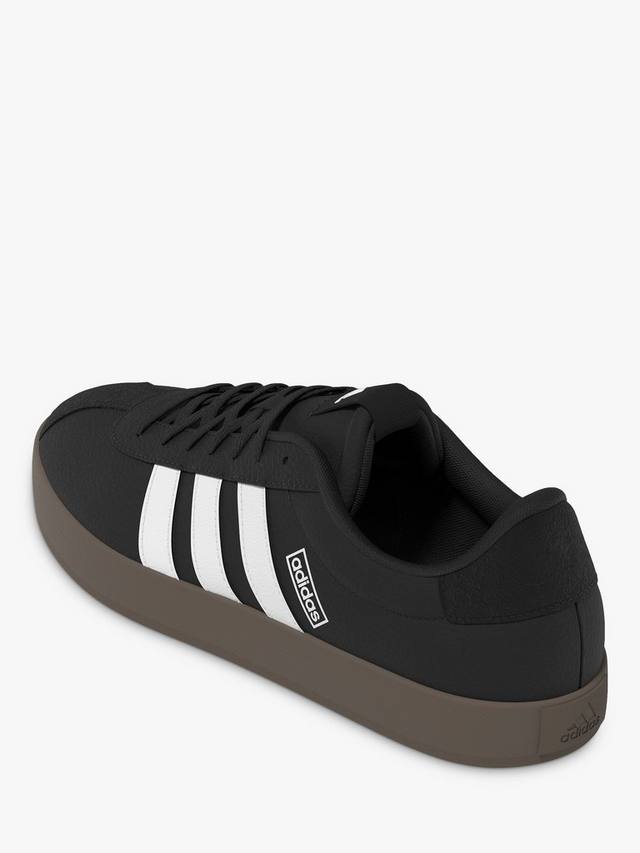 Кроссовки на контрастной подошве vl court adidas, черный/белый — фото 4
