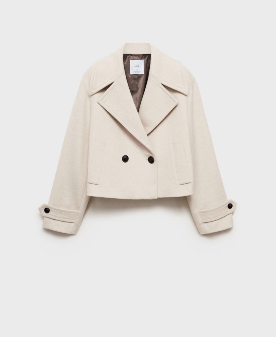 

Женский блейзер с длинными лацканами из шерстяной смеси MANGO, Light, Pastel Gray