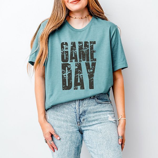 

Футболка с принтом Game day block distressed Simply Sage Market, Ocean, Зеленый, Футболка с принтом Game day block distressed Simply Sage Market, Ocean