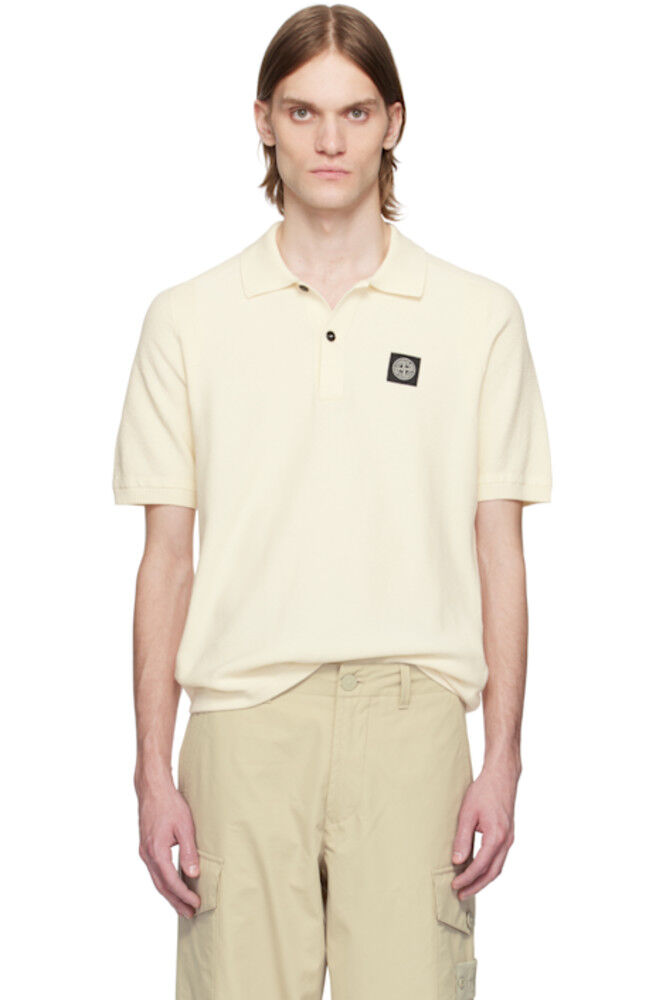 

Поло из мягкого органического хлопка с микростежкой от белого цвета Stone Island