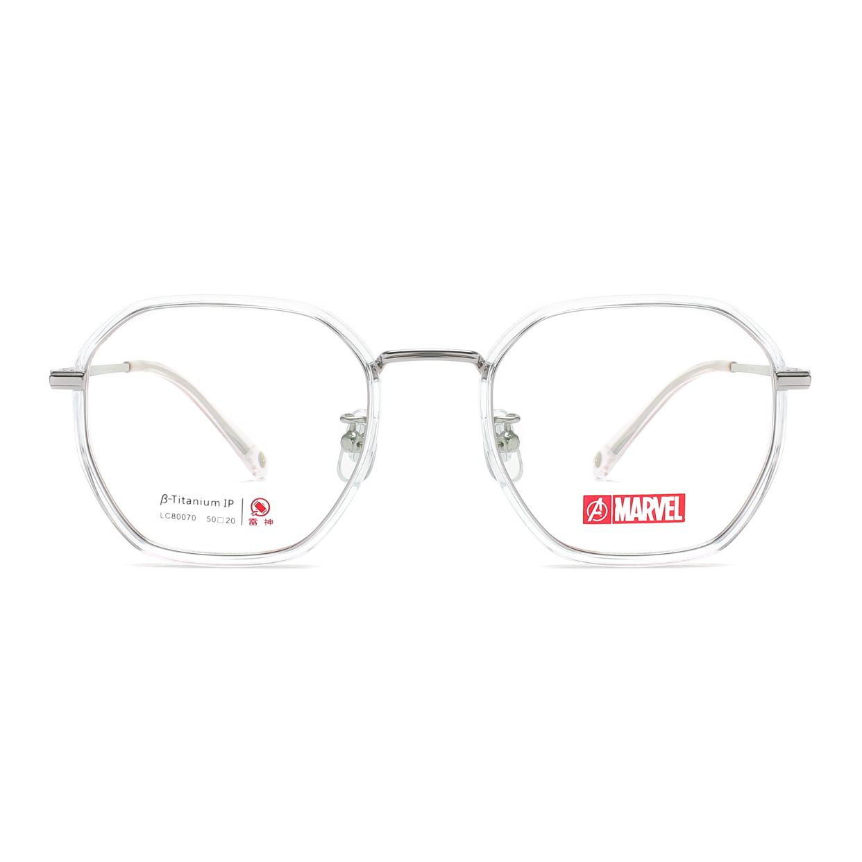 

MARVEL Пластиковая оправа для очков TR/Memory неправильной формы унисекс, Grim Silver