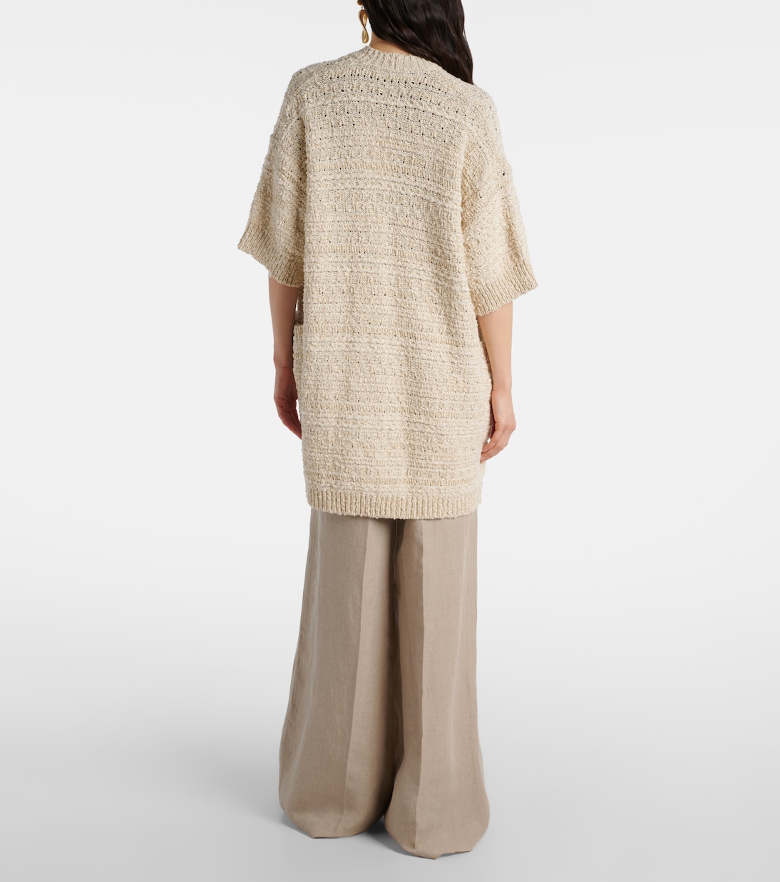 Кардиган из смесовой хлопковой ткани Max Mara, Avorio — фото 3