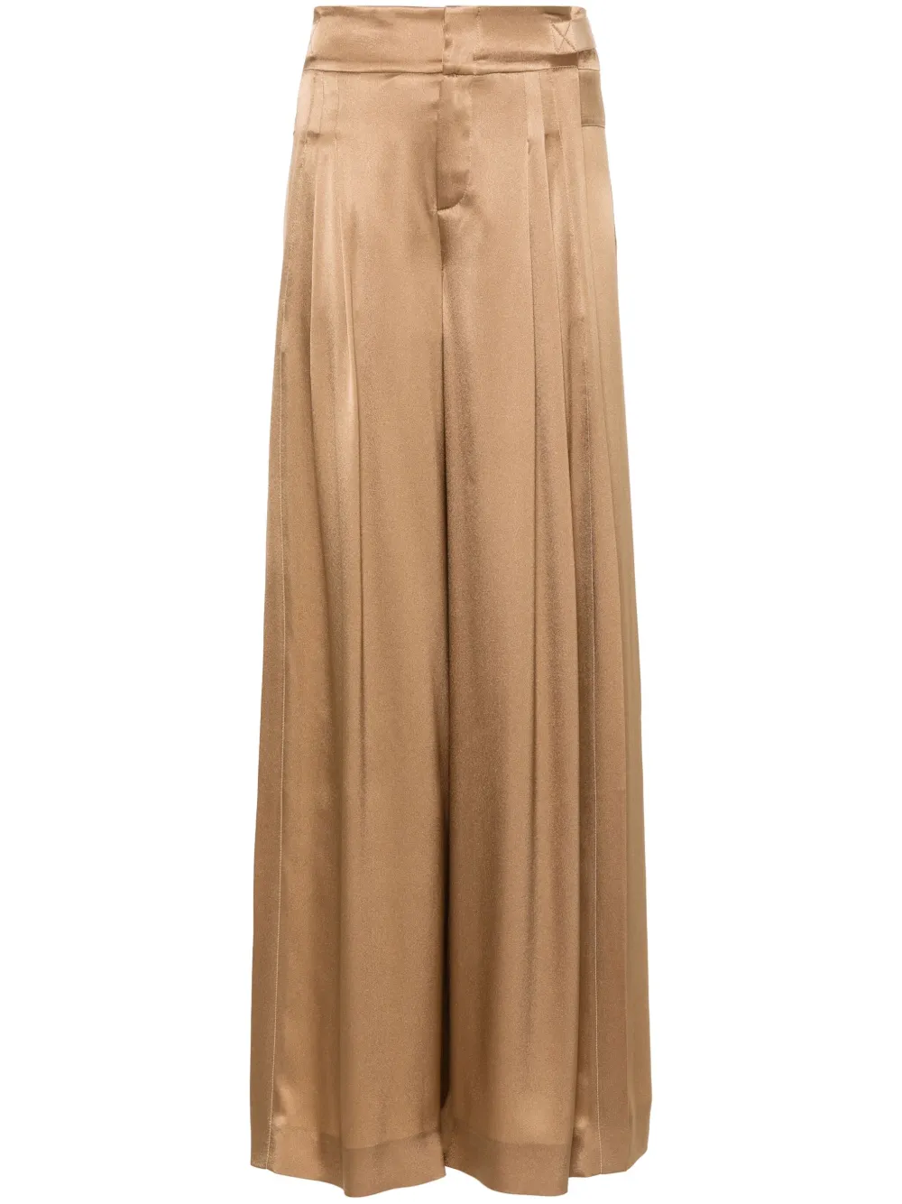 

Атласные брюки палаццо со складками Alberta Ferretti, коричневый