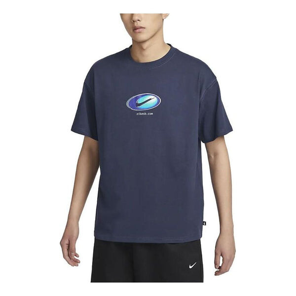 

Футболка y2k скейт хлопковая футболка Nike, синий