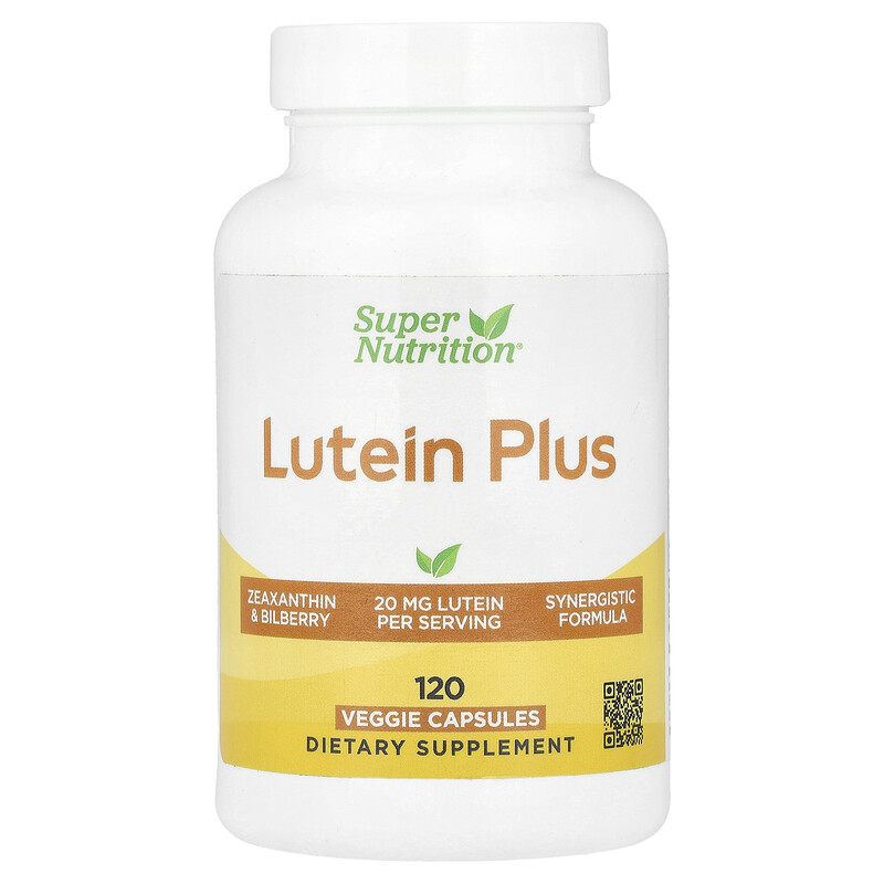 

Super Nutrition, лютеин плюс, 20 мг, 120 растительных капсул