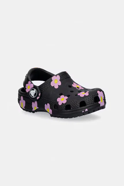 Сандалии с цветочным принтом Classic Flower Clog T Crocs, черный