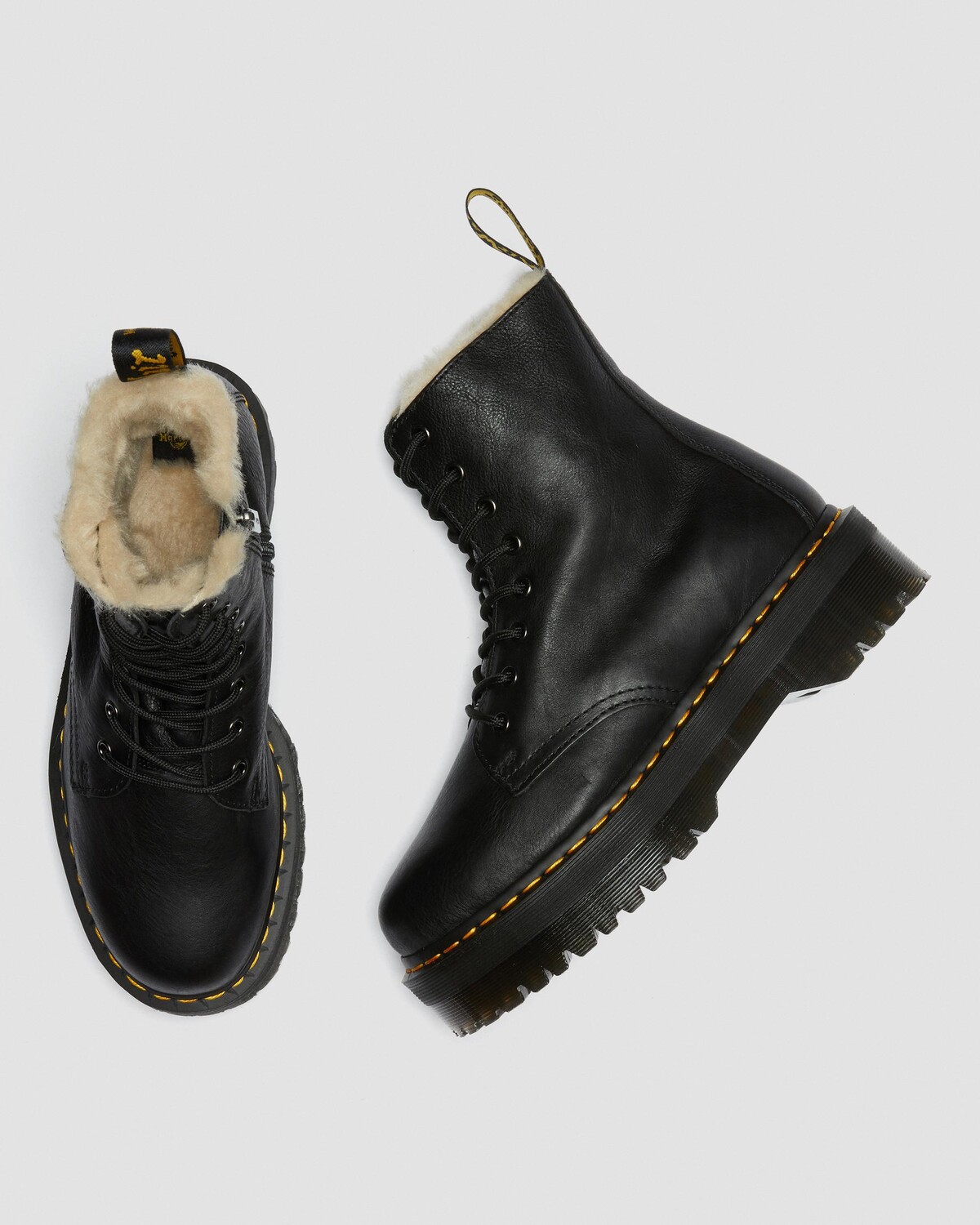 Ботинки кожаные Dr. Martens Jadon на платформе, черный — фото 3