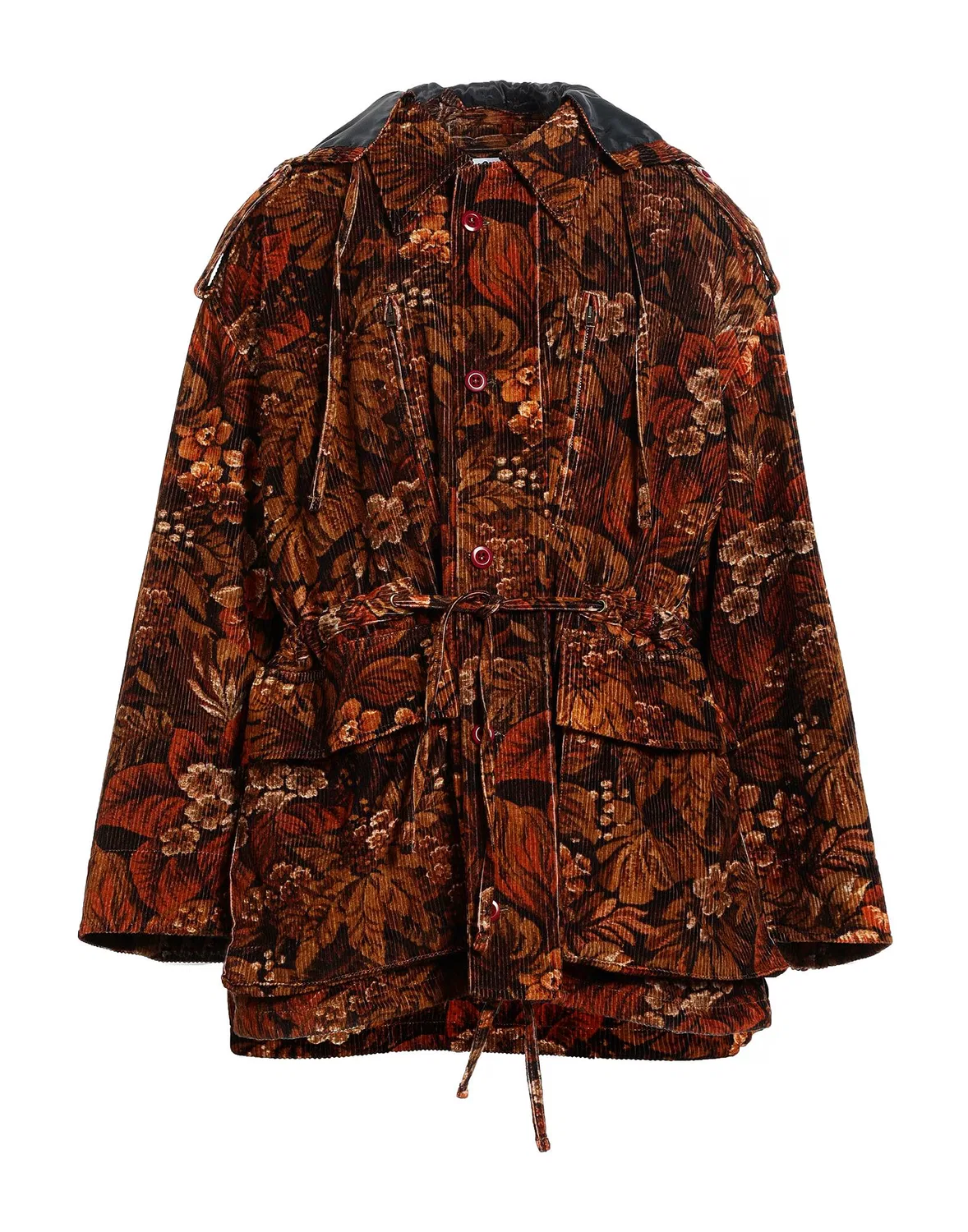 Пальто из вельвета с флористическим дизайном ACNE STUDIOS, Rust