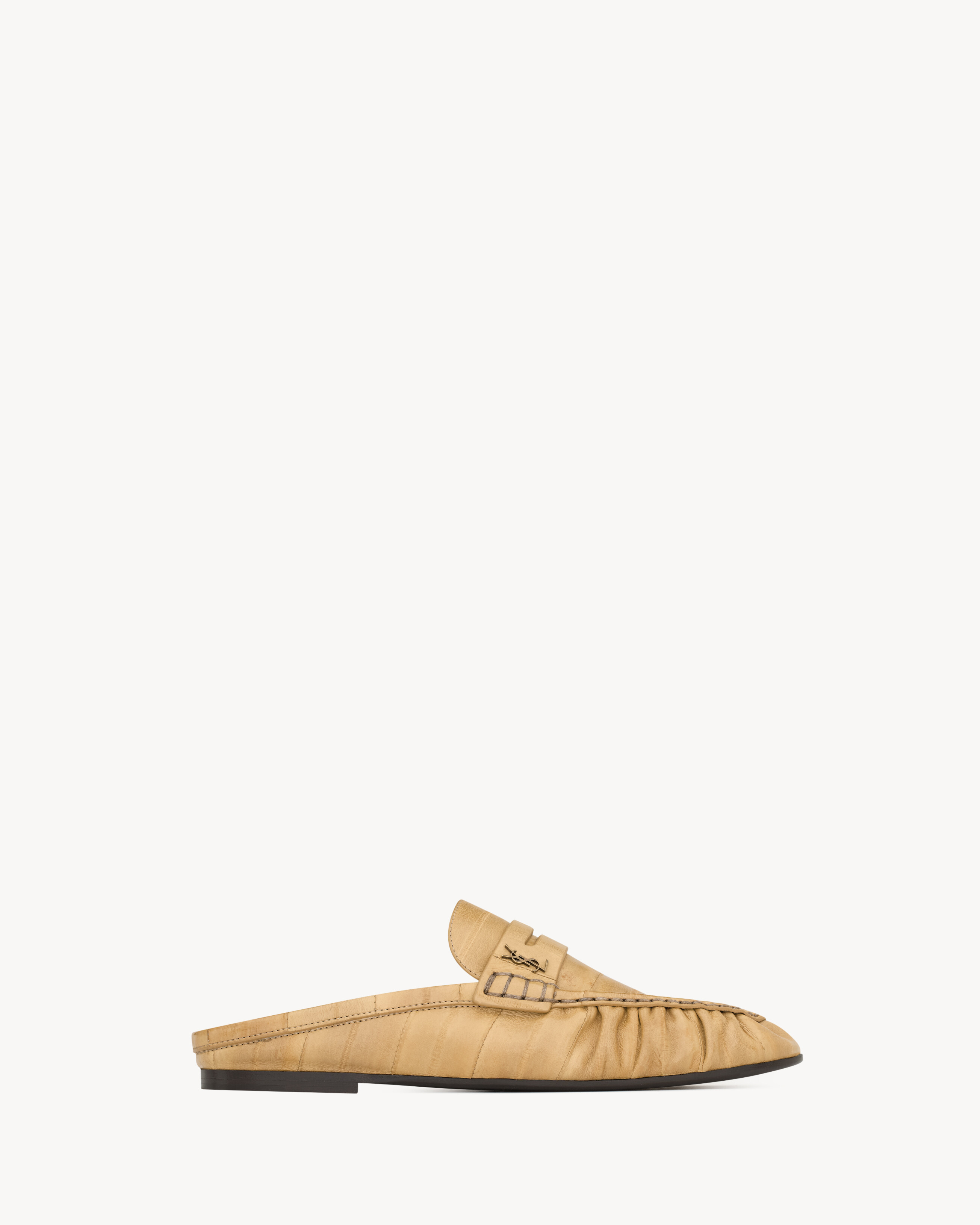 Мюли LE LOAFER из угря Saint Laurent, бежевый — фото 2