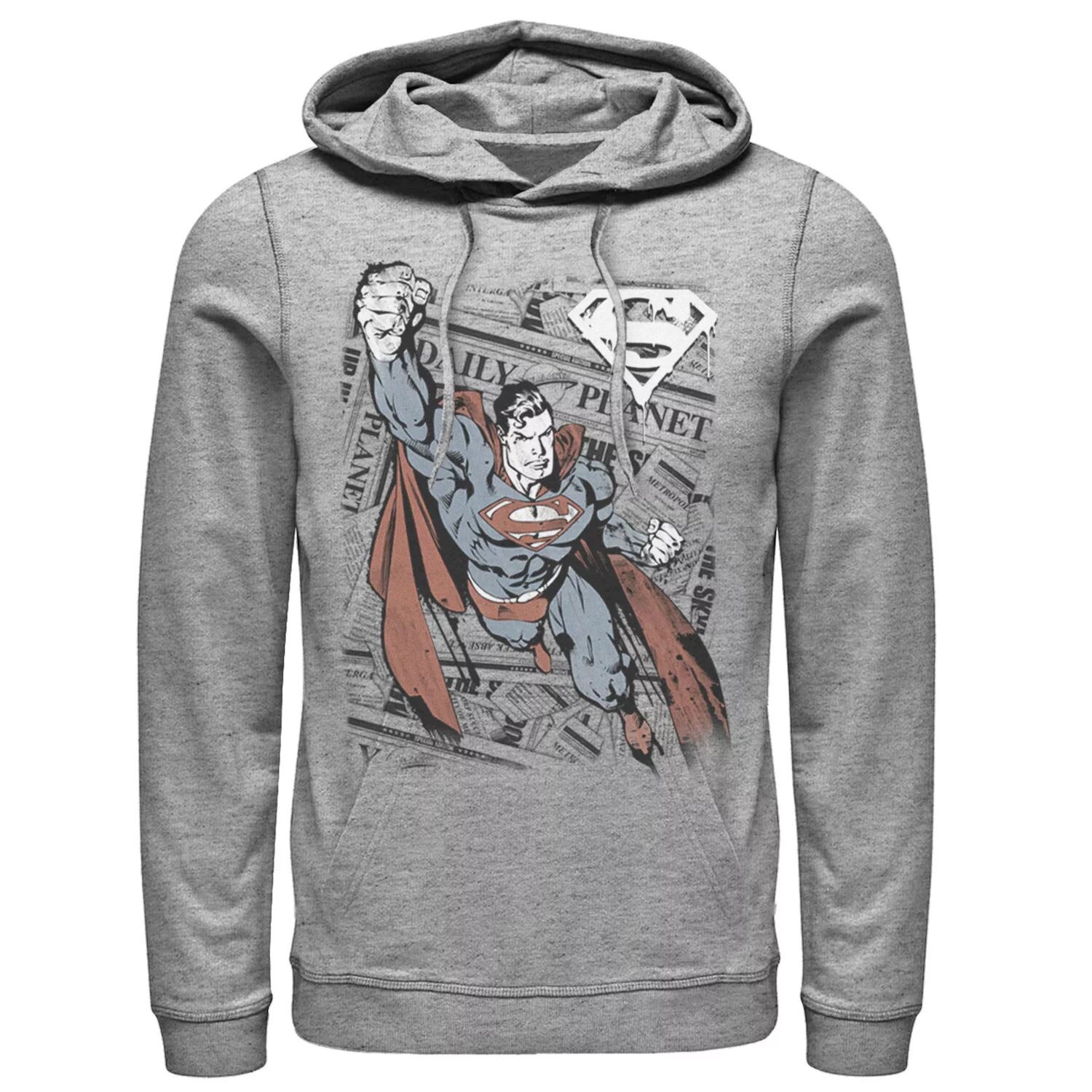 

Мужская толстовка с капюшоном и плакатом на фоне Супермена Daily Planet DC Comics