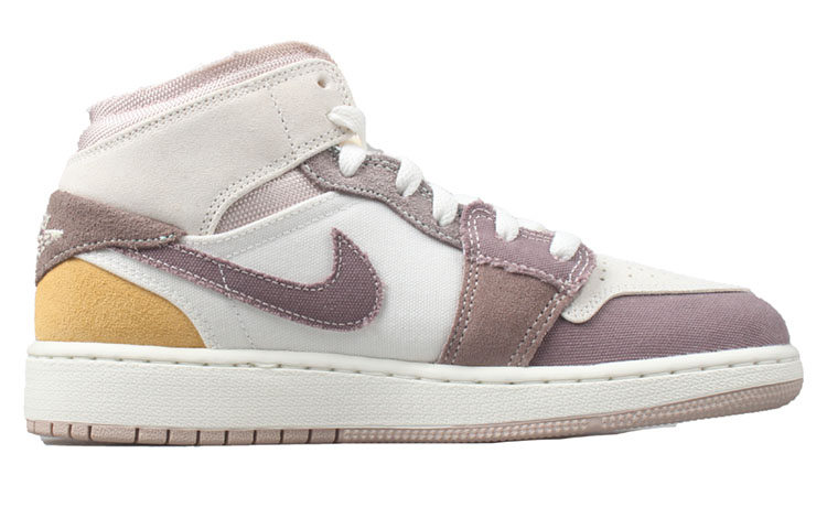Кроссовки детские Air 1 Mid SE Craft "Inside Out - Taupe Haze" Jordan, коричневый/белый — фото 2