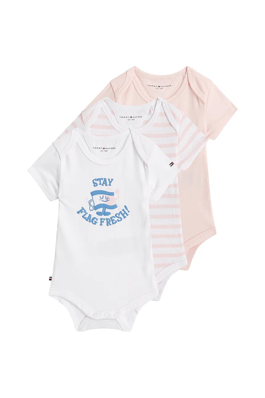 

Детский боди, 3 шт. в упаковке Tommy Hilfiger, розовый