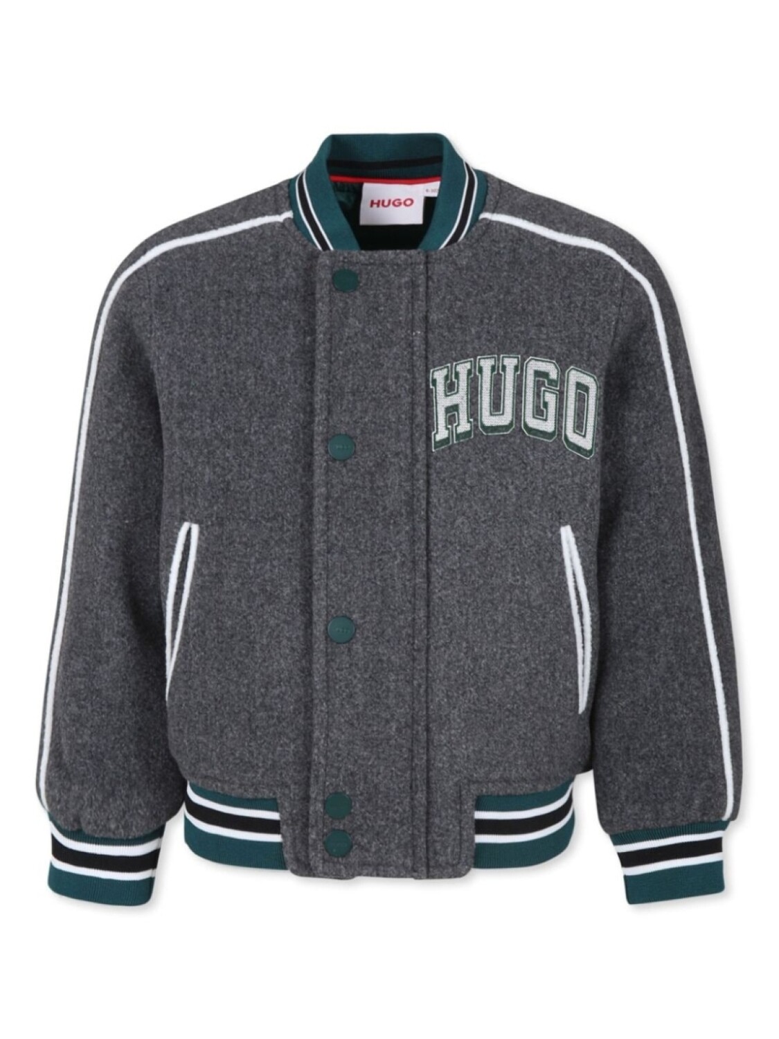 

HUGO KIDS куртка-бомбер с логотипом, серый