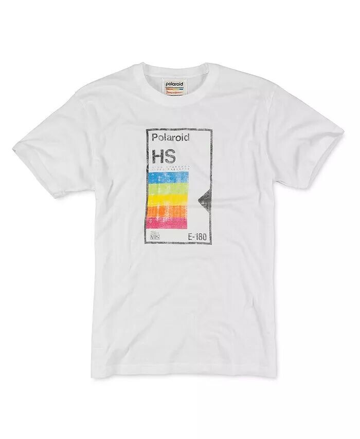 

Мужская и женская белая футболка Polaroid в винтажном стиле Fade American Needle, белый