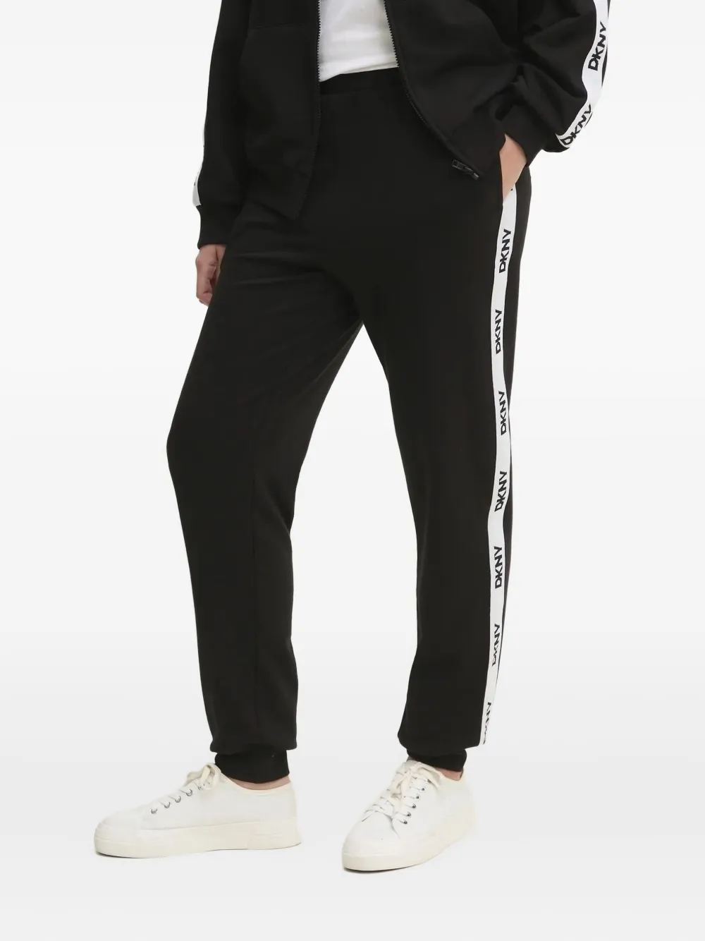 

Спортивные брюки с логотипом на ленте DKNY, черный