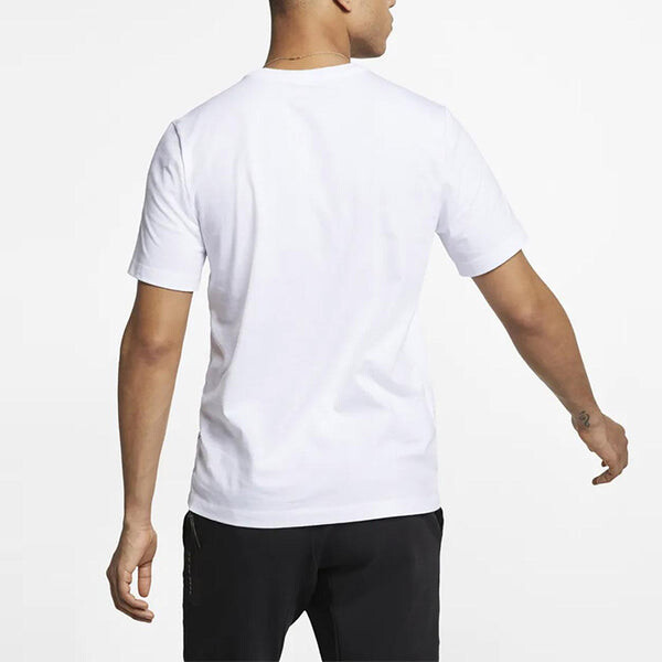 Футболка m nsw tee icon futura casual sports breathable alphabet printing round neck short sleeve white Nike, белый — фото 4