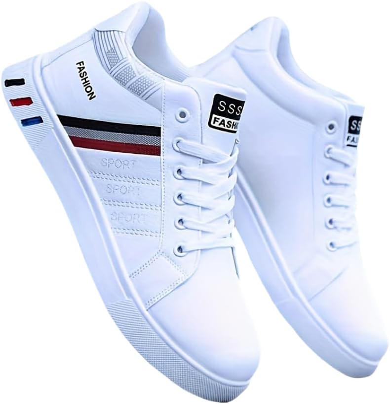 

Мужские удобные кроссовки на шнуровке для скейтборда, износостойкие противоскользящие спортивные обувь для дома и улицы Hhhchpm, белый/черный