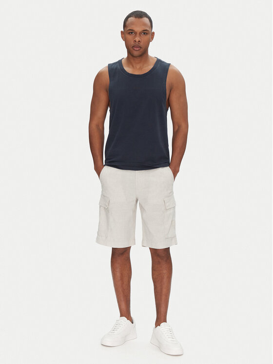 Шорты из ткани зауженного кроя Sisla-9-Cargo-Shorts 50536888 Boss, бежевый — фото 2