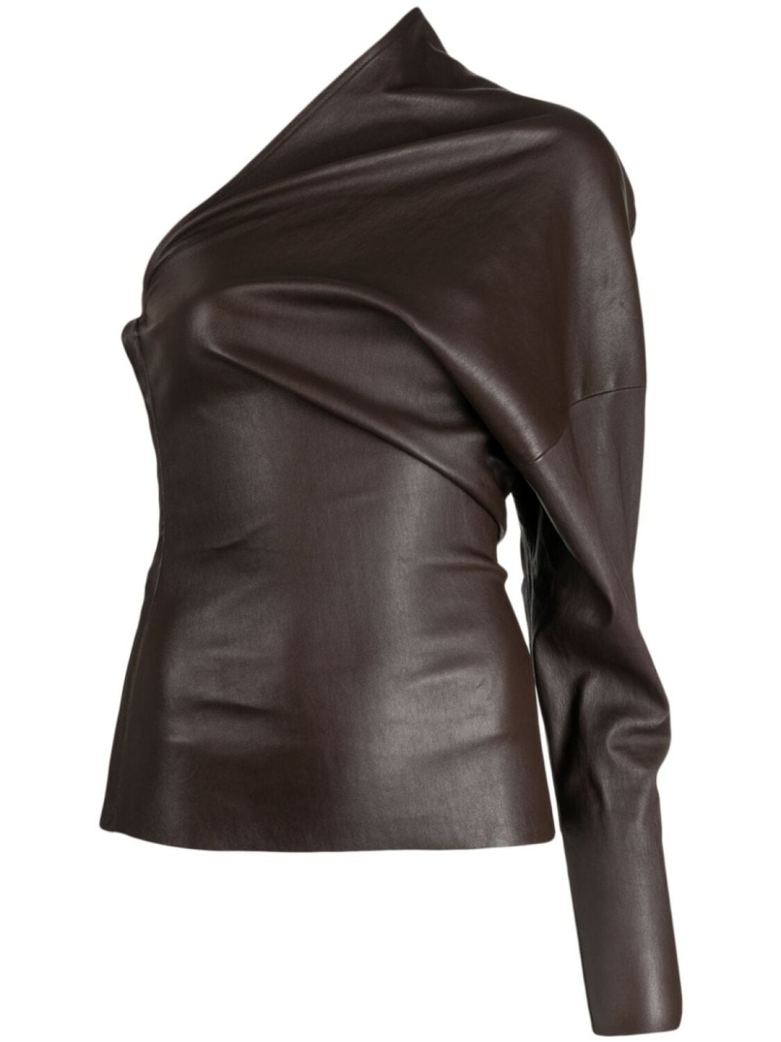 

Rick Owens кожаный топ Luxor на одно плечо, коричневый