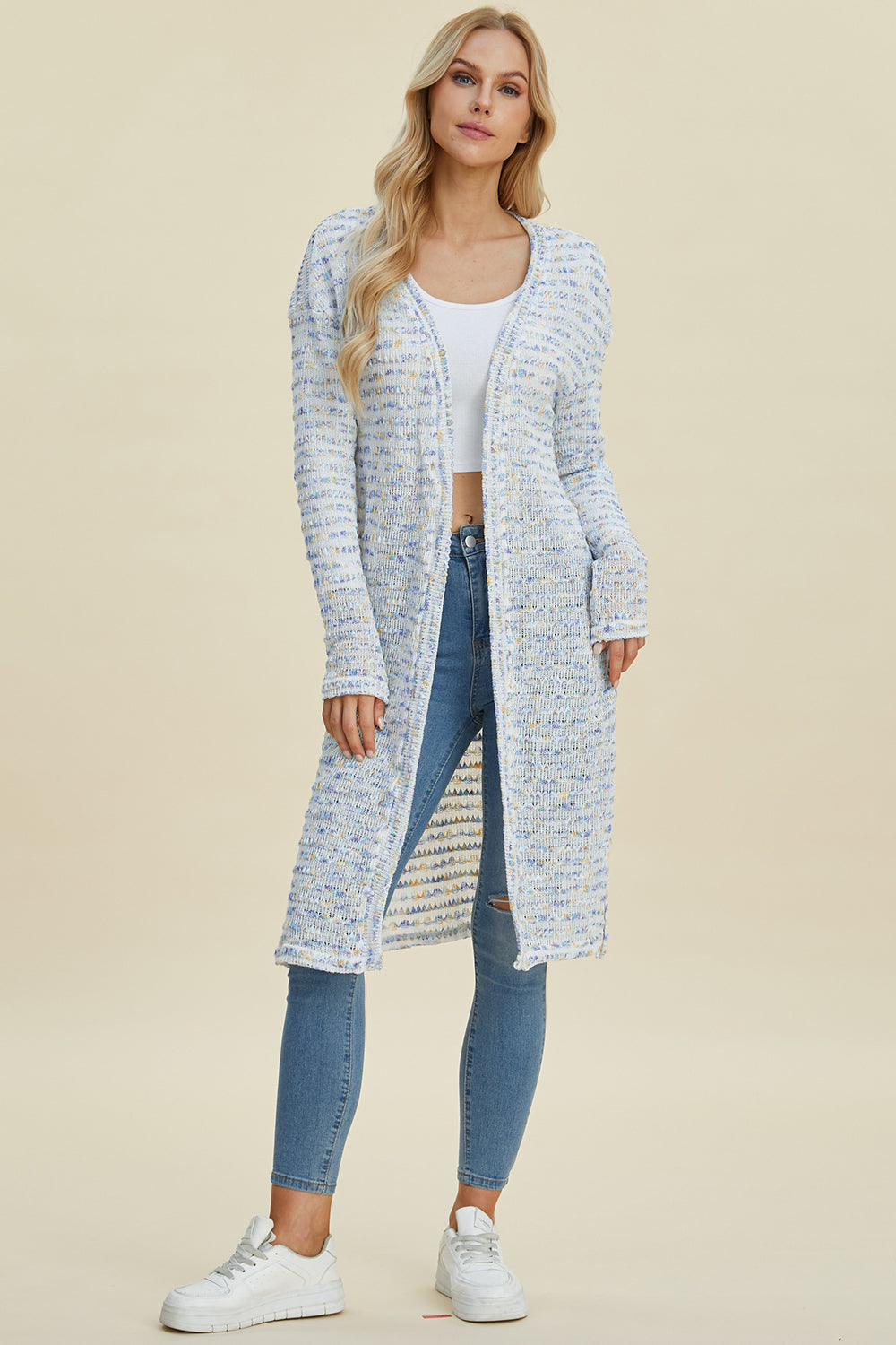 

Длинный кардиган с открытым передом в натуральную величину FASHNZFAB, мультиколор
