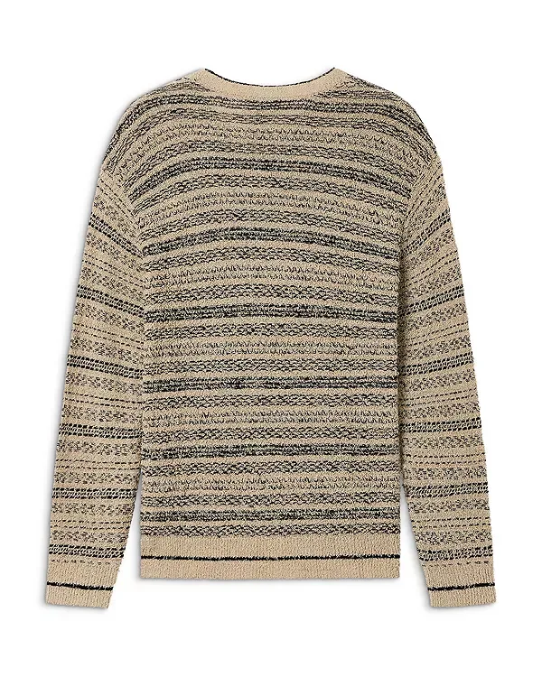 Вязаный жаккардовый свитер из хлопковой смеси Emporio Armani, Beige/Black — фото 3