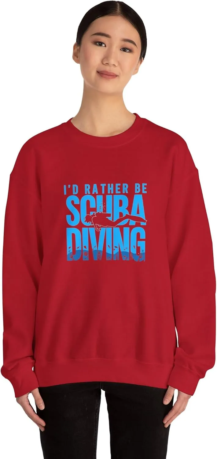 Толстовка i'd rather be scuba diving — подарок для любителя океана, легкий свитер — фото 4