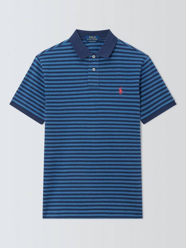 

Хлопковая поло Slim Fit с коротким рукавом и полосками Ralph Lauren, Wine Heather