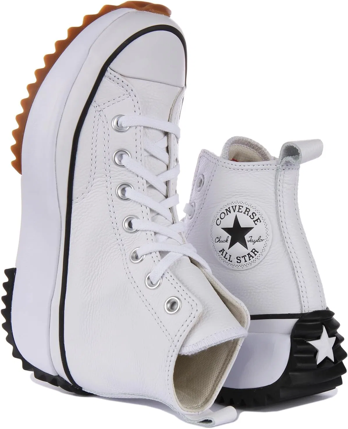 Мужские кожаные кроссовки Converse Run Star Hike на платформе, White/Black/Rubber — фото 4