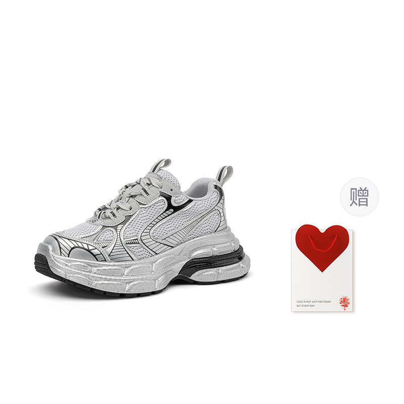 

Кроссовки женские толстые низкие Gemeiq, цвет Silver Gray