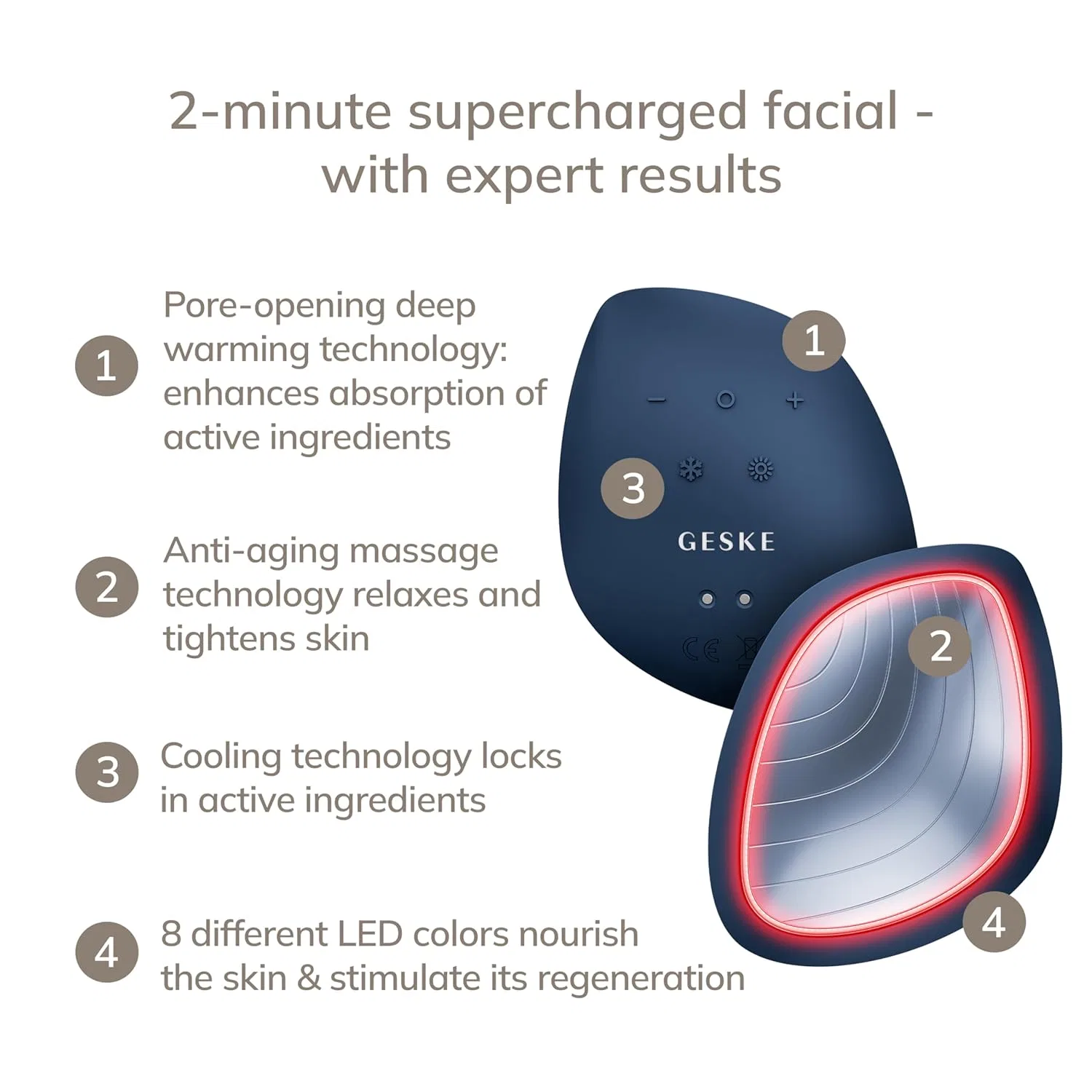 Маска для лица Geske — LED- «SmartAppGuided Sonic Warm & Cool Mask 9 in » от ‎ , Midnight — фото 2