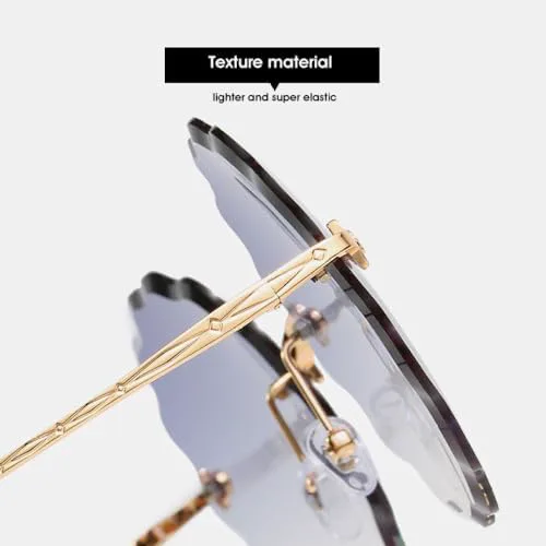 

Большие безободковые круглые солнцезащитные очки с цветочным рисунком для женщин и мужчин, солнцезащитные очки с защитой от УФ-излучения UV400 MTZJH, Gradient Pink