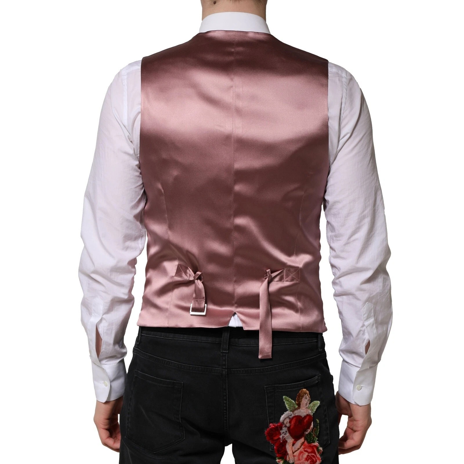 Розовый шерстяной жилет для мужчин Dolce & Gabbana — фото 3