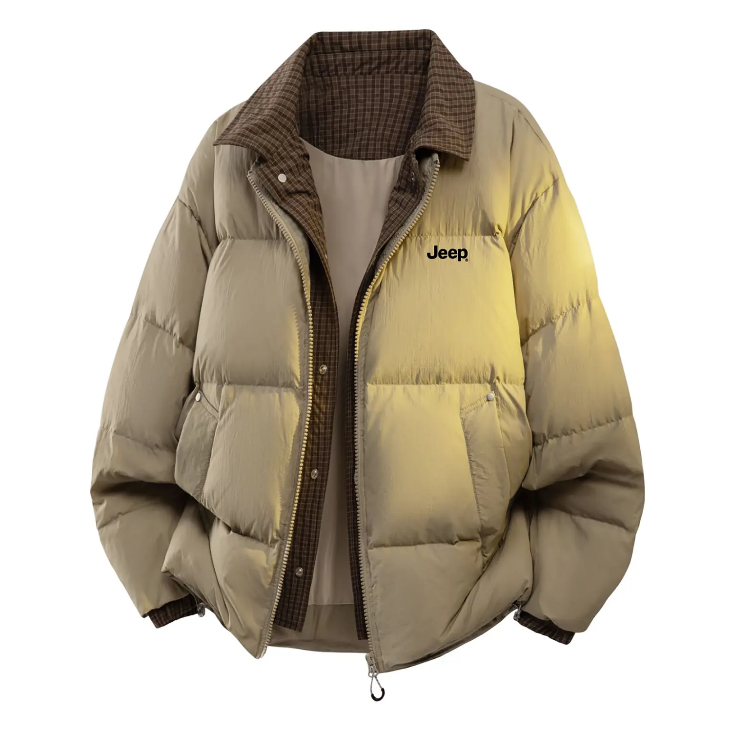 

Пуховик Unisex Lapel Moderate Jeep, desert хаки