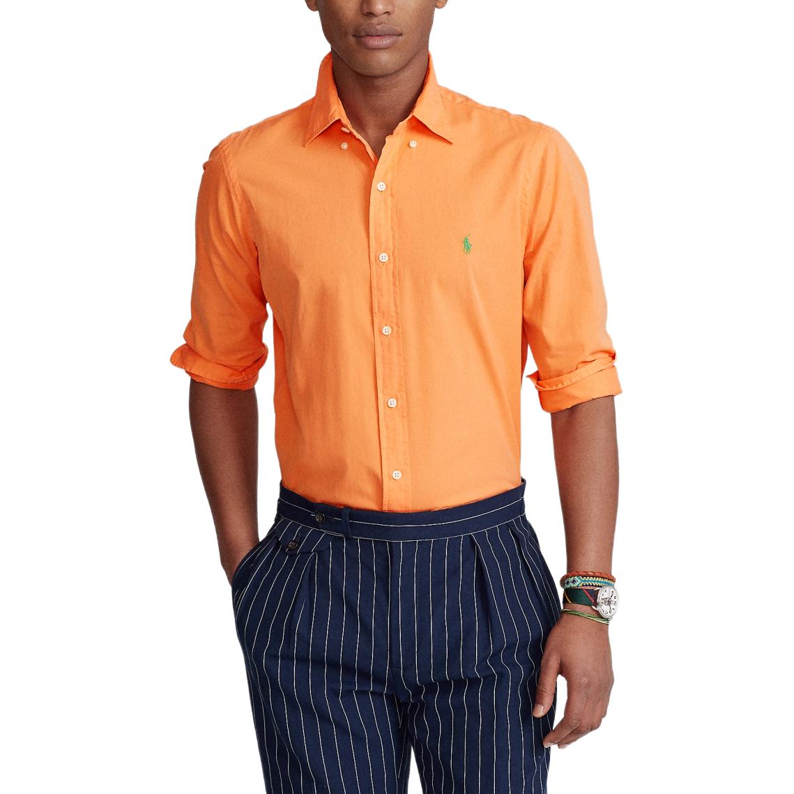 Рубашка SS25 мужская Polo Ralph Lauren, оранжевый — фото 3
