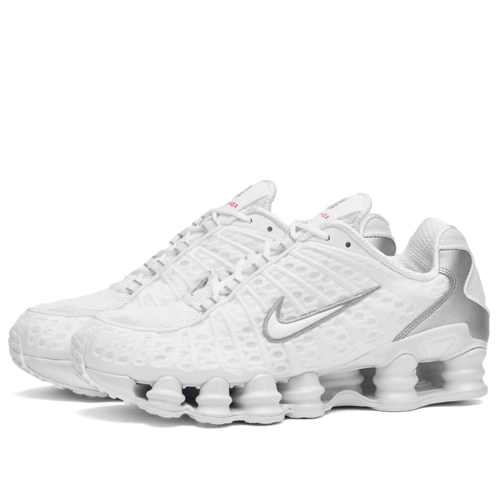 Nike Кроссовки Шокс ТЛ Ж, белый/серебристый металлик