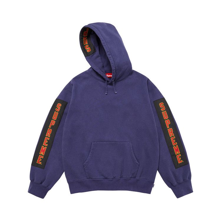 Толстовка Supreme Woven Patches Hooded Sweatshirt, Dark Royal — фото 2